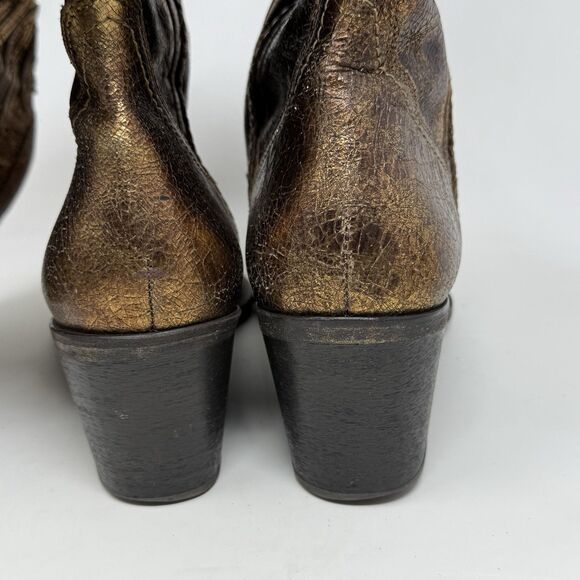 Carlos Santana Slinger Cut Out Leather Cowboy Western Boots Womens 10 Bronze - Picture 12 of 16